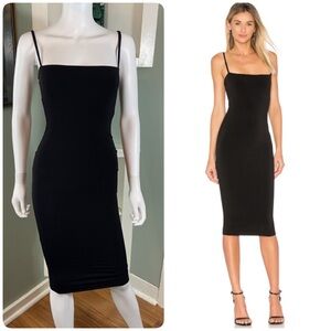 Nookie Charlize Black Midi Bodycon Sheath Tank Dress Small form fitting